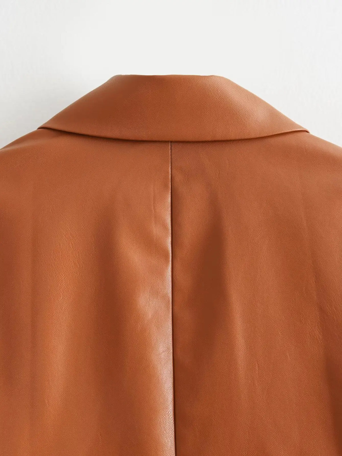 Women’s Premium Leather-Look Blazer – Elegant Long-Sleeve Suit Jacket | Versatile Autumn Fashion