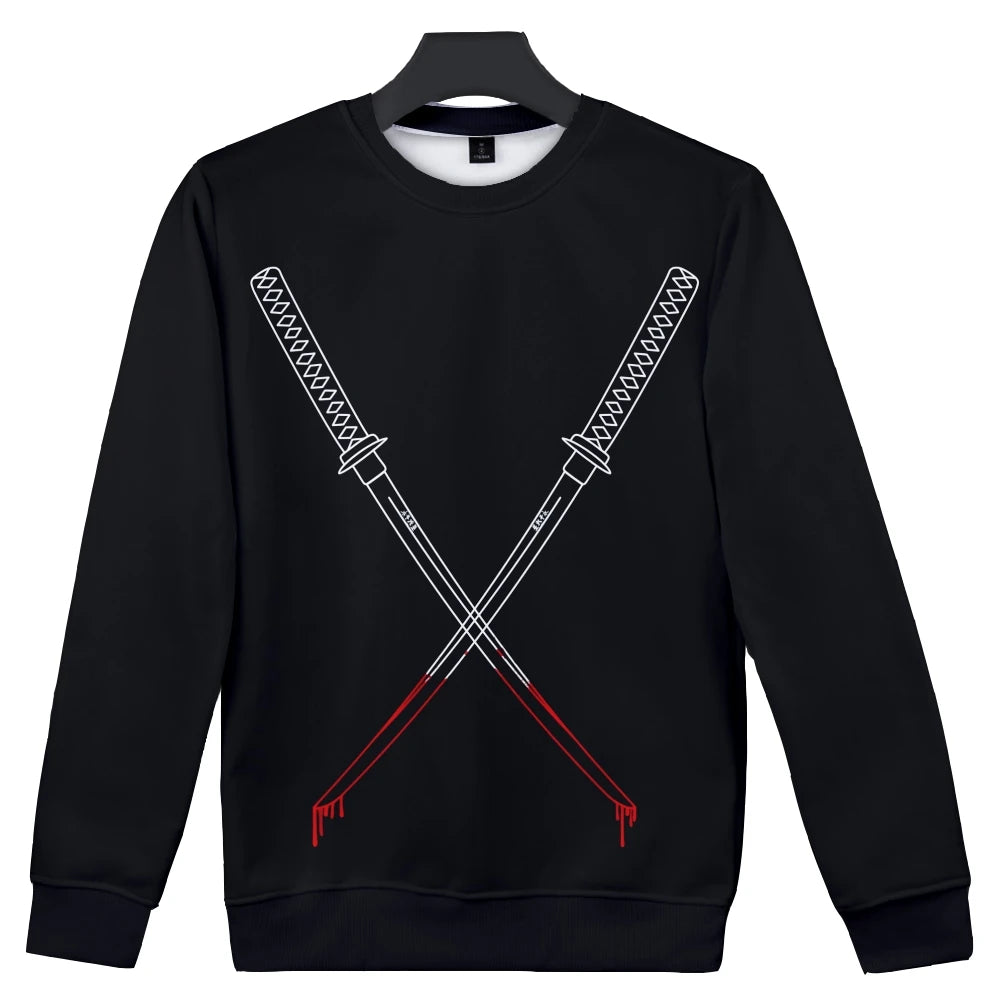 Unisex Samurai Demon 3D Print Hoodie – Japanese Anime Long Sleeve Pullover Sweatshirt, Casual Streetwear Top