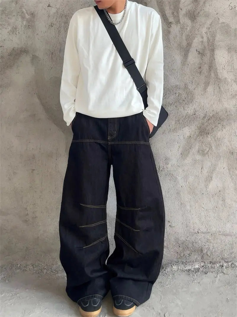 Retro Japanese Wide Leg Jeans