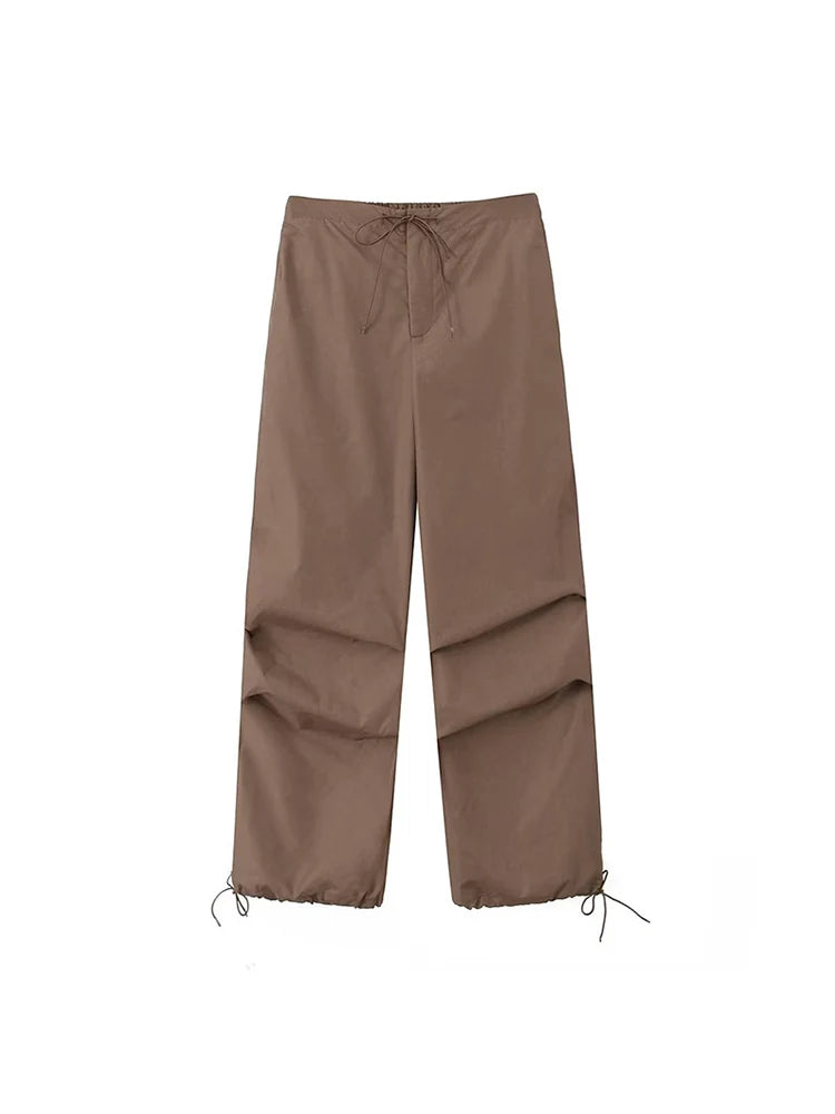 Women’s High-Waist Cargo Parachute Pants – Chic Jogger Trousers