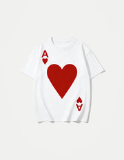 Men’s Ace of Hearts Poker T-Shirt – Blackjack Playing Card Graphic | American Casual Short-Sleeve Tee