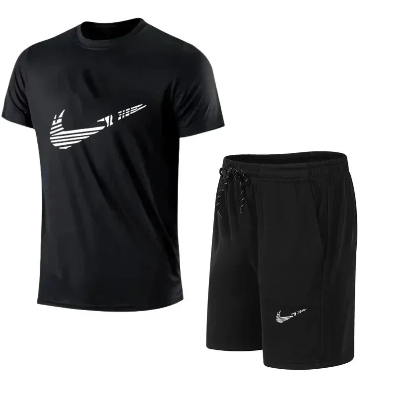 Men's Summer Tracksuit Set – T-Shirt & Shorts 2 Piece Gym Jogging Suit