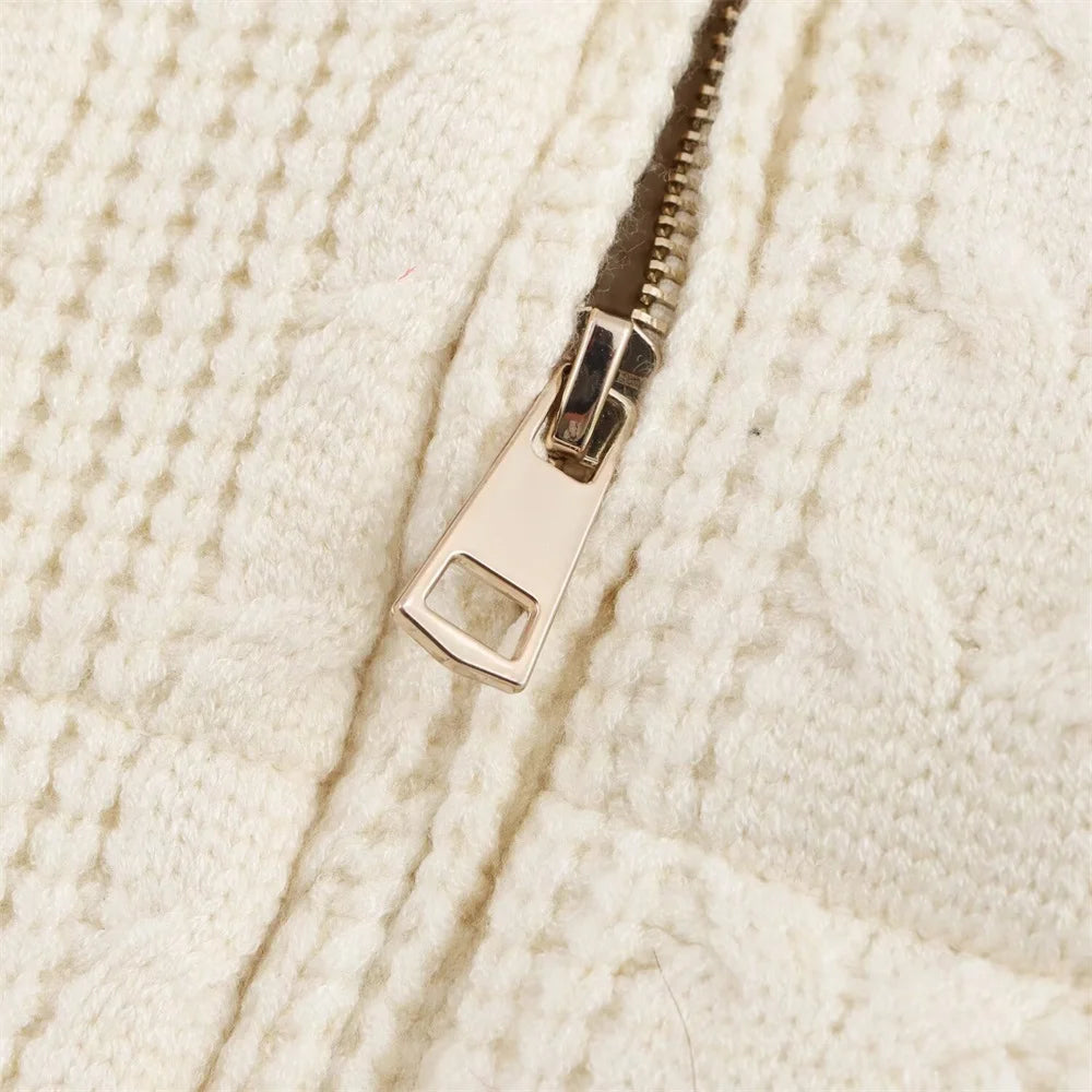 Y2K High-Quality Zipper Puffer Knitted Vest
