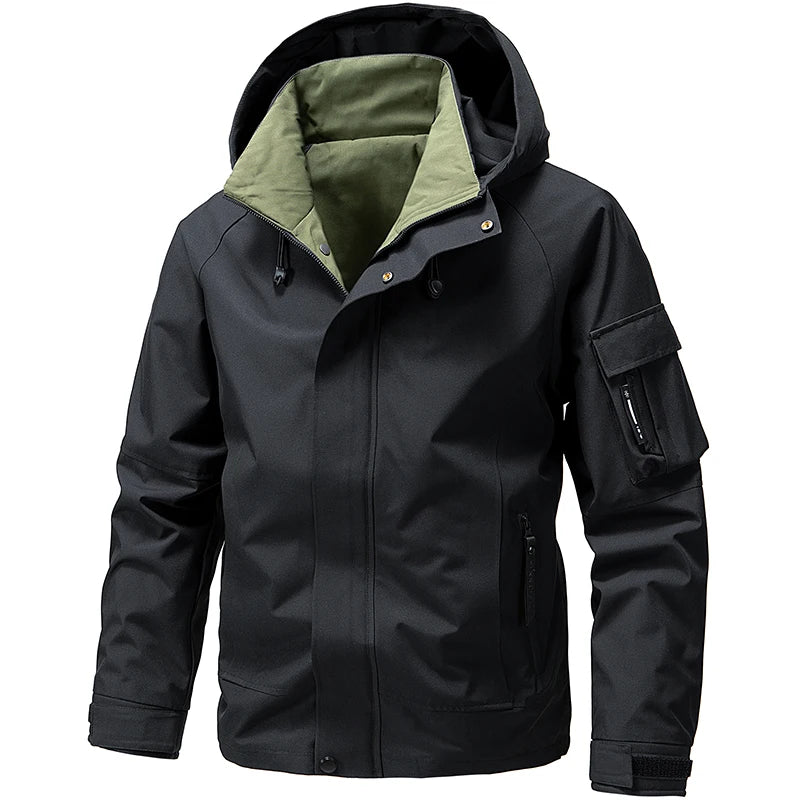 Men’s Softshell Windbreaker Jacket – Lightweight Hooded Waterproof Outdoor Coat for Hiking, Camping & Travel
