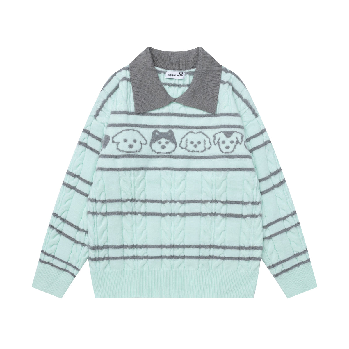 Women’s Striped Knit Sweater – Loose-Fit Long Sleeve Casual Pullover, Soft Autumn & Winter Top