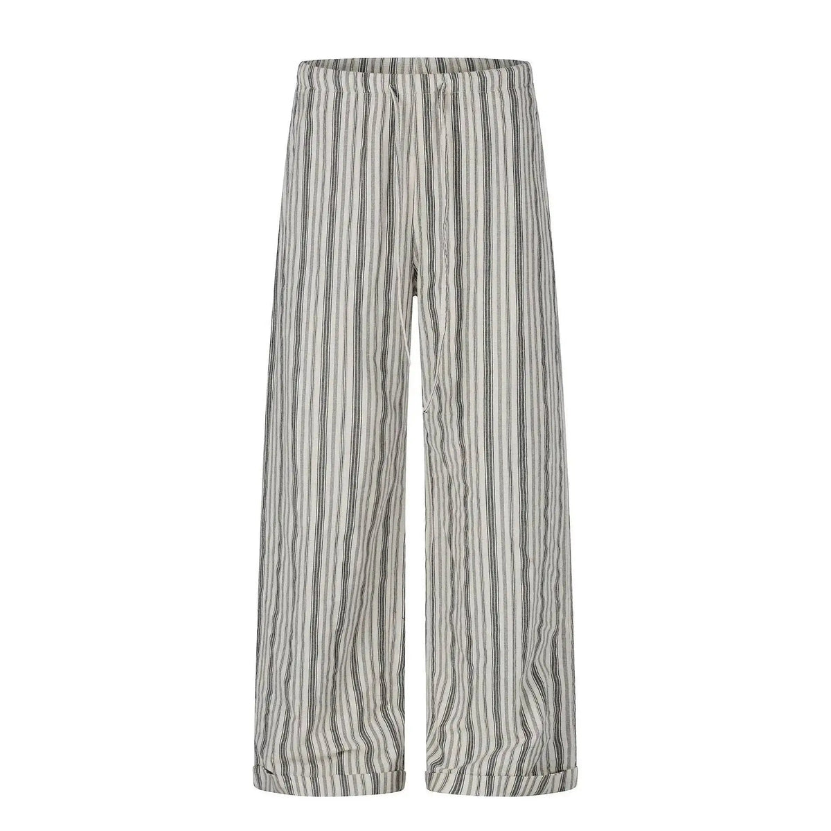 IEFB Men’s Textured Wide-Leg Trousers – Relaxed Striped Drapey Casual Pants | High-Street Style