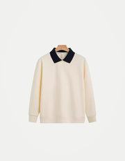 Men’s Color Block Collared Sweatshirt – Autumn Winter Casual Workwear Top