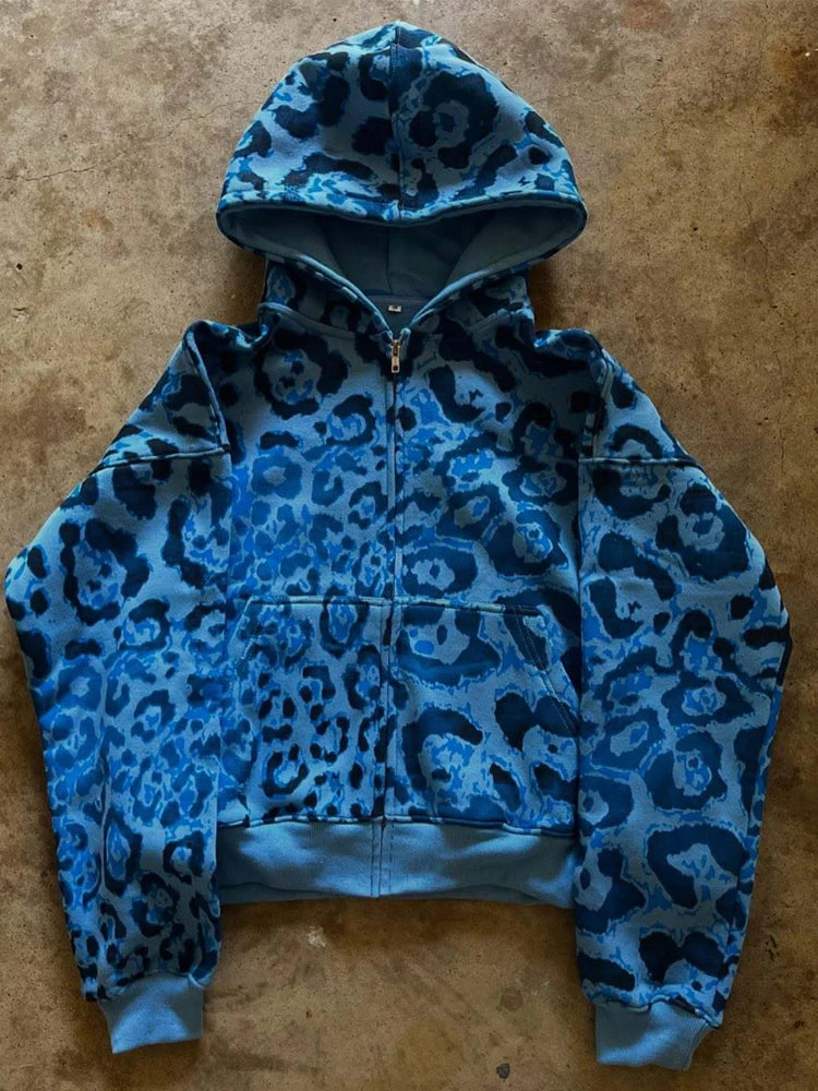 Unisex Y2K Faux Fur Collar Hoodie Jacket – Zip-Up Retro Punk Hip Hop Rock Streetwear Coat, Autumn & Winter