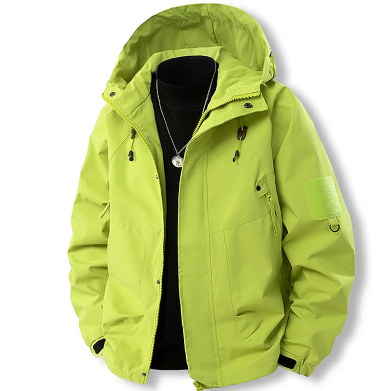 Men’s Outdoor Hooded Jacket – Waterproof Hiking & Camping Windbreaker