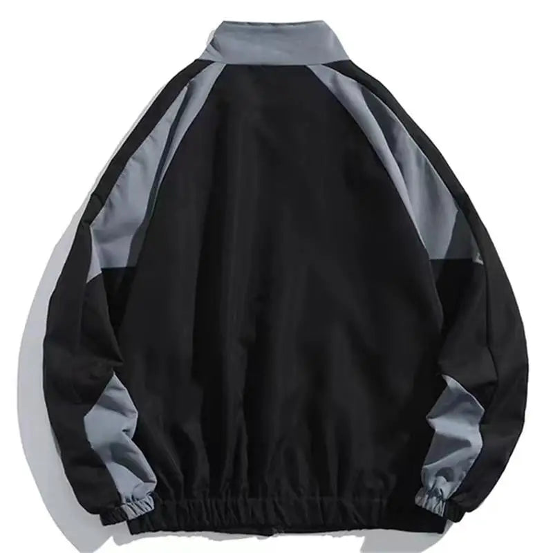 Men’s Reflective Striped Windbreaker Jacket – Hip Hop Streetwear Zip-Up Harajuku Sports Coat