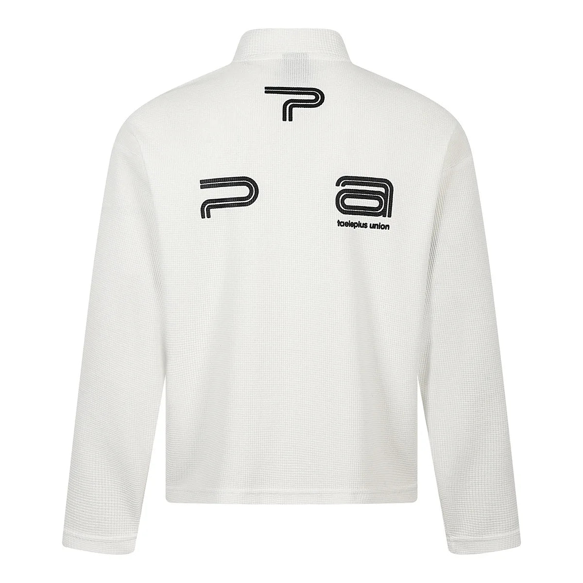 Unisex Waffle Pattern Long Sleeve T-Shirt – Half High Collar Printed Casual Sportswear, Fall 2026