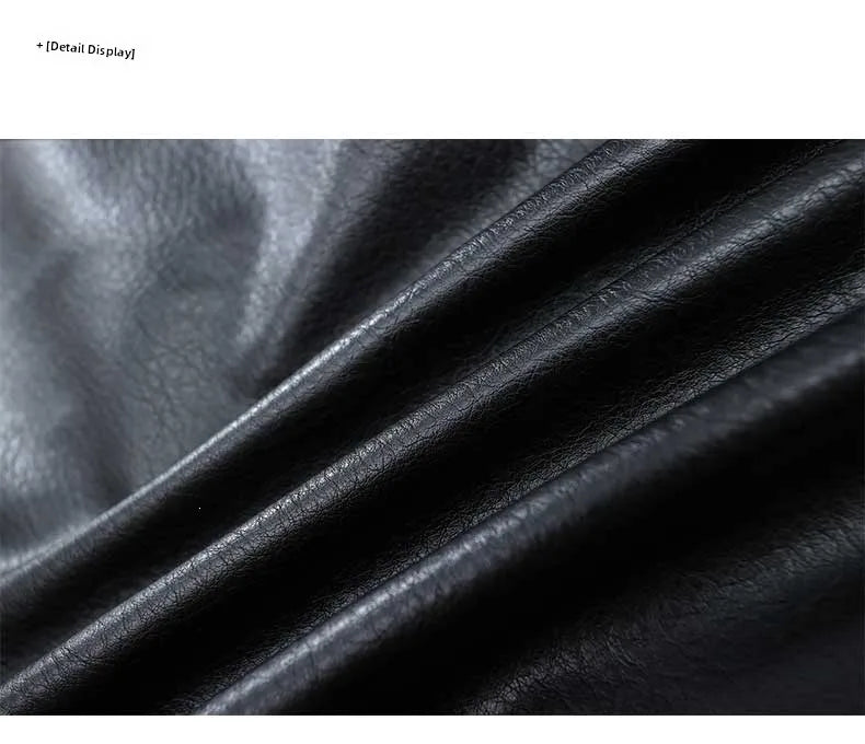 Men’s American-Style Leather Jacket – Baseball Collar Silk-Lined Bomber | Loose-Fit Spring Casual Outerwear