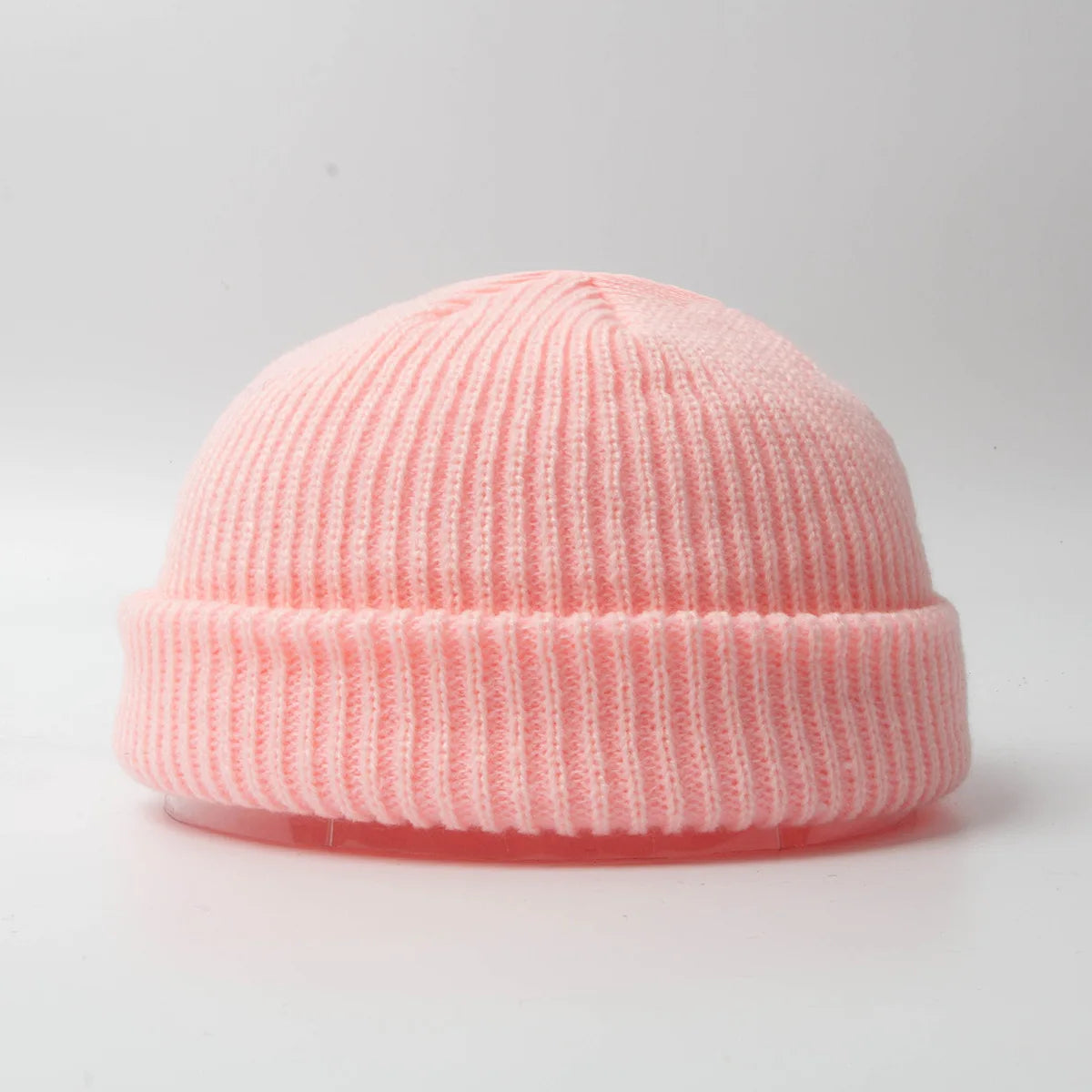 Women’s Y2K Gothic Beanie – Winter Knit Skull Cap with Metal Ring Detail, Harajuku Hip Hop Streetwear Hat