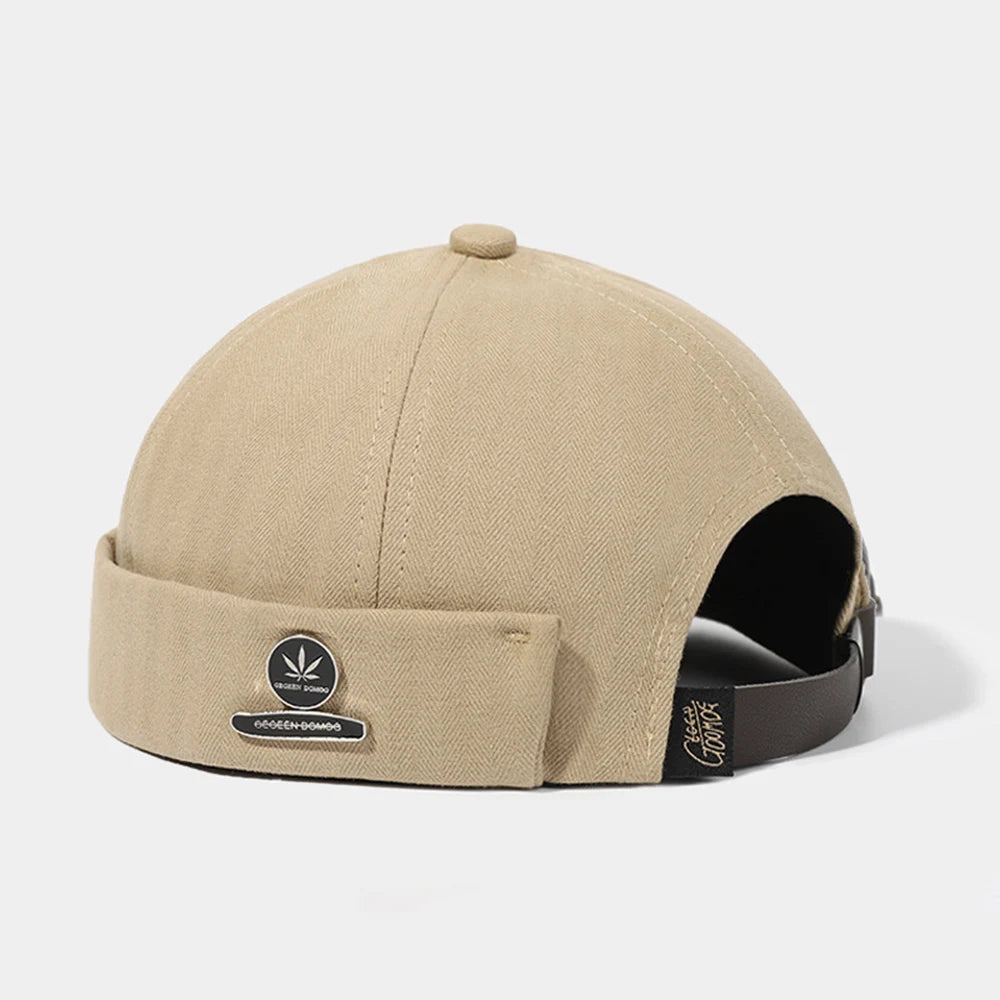 Unisex Cotton Brimless Skullcap – Retro Docker Hat, Hip Hop Streetwear Beanie for Summer & Outdoor Wear