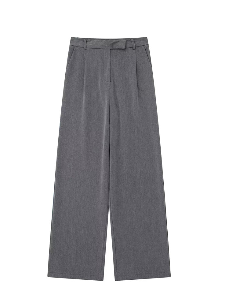 Willshela Women’s High-Waist Pants – Front Zipper Straight-Leg Trousers