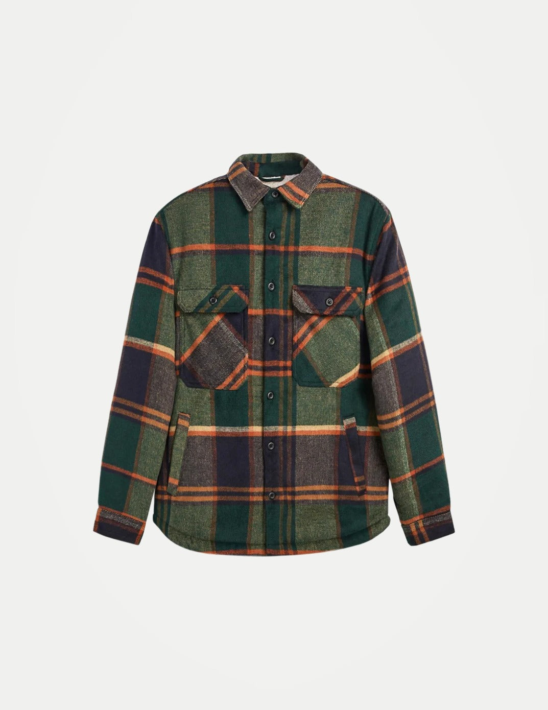 Men’s Plaid Fleece-Lined Shirt Jacket – Thick Casual Winter Outerwear