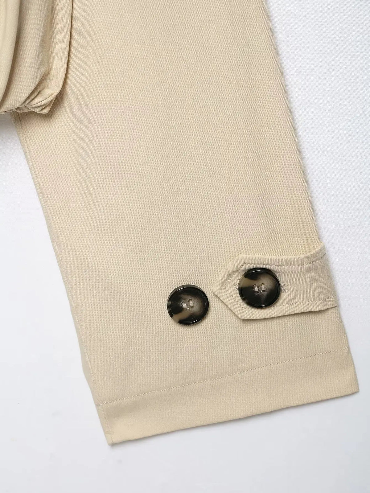 Women’s Vintage Cropped Trench Coat – Double-Breasted Stand Collar Streetwear Jacket