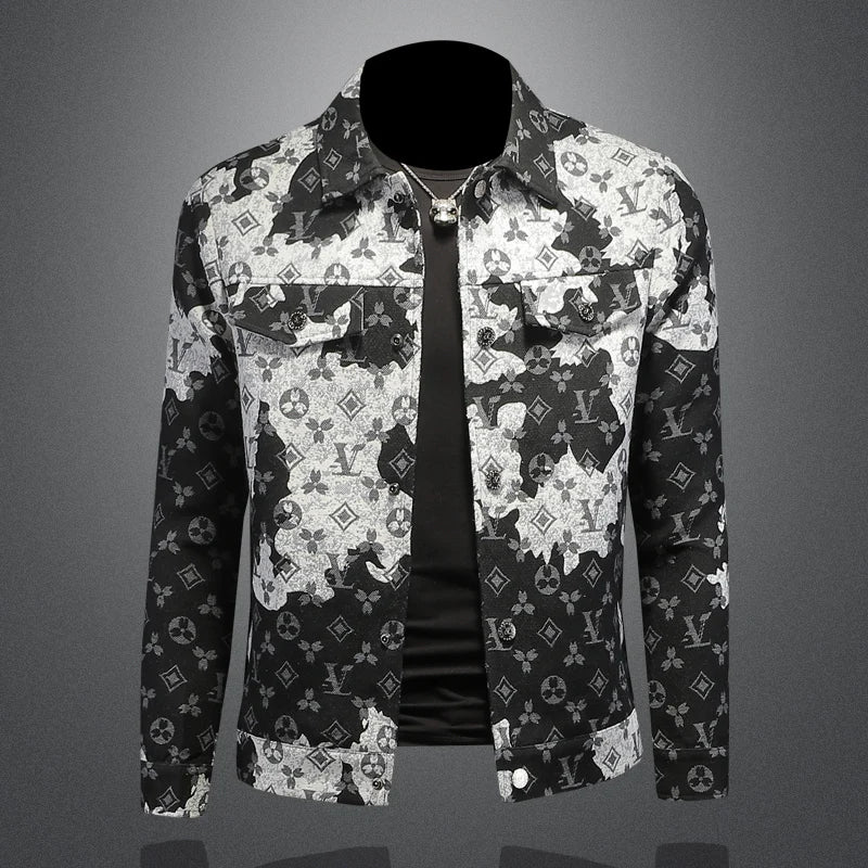 Men's Luxury Plaid Denim Coat – Hip Hop Western Streetwear Jacket