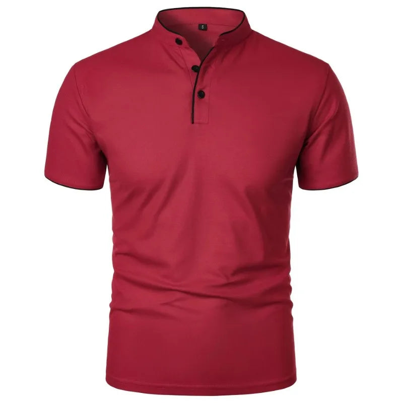 Men’s Casual Polo Shirt – Short Sleeve Solid Color Oversized Top | Breathable Relaxed Summer Streetwear