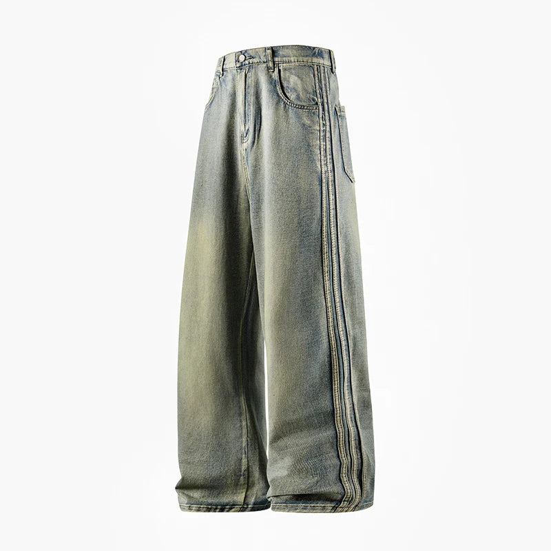 Men’s Baggy Jeans – Loose Fit Straight Leg Wide Leg High Street Casual Denim Pants
