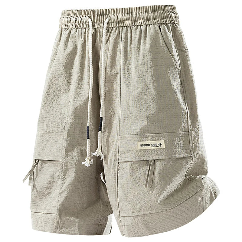 Men’s Plus Size Cargo Shorts 7XL–8XL – American Vintage Workwear Style, Quick-Dry Summer Casual Sports Shorts