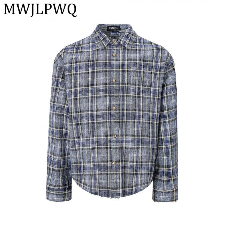 Men's American Style Plaid Shirt – High Street Casual Long Sleeve Top