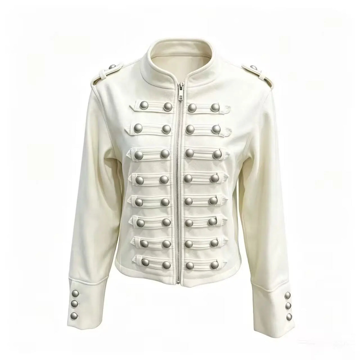 Women’s Cropped Stand Collar Jacket – Casual Button-Up Long Sleeve Streetwear Coat, Harajuku Autumn/Winter Outerwear