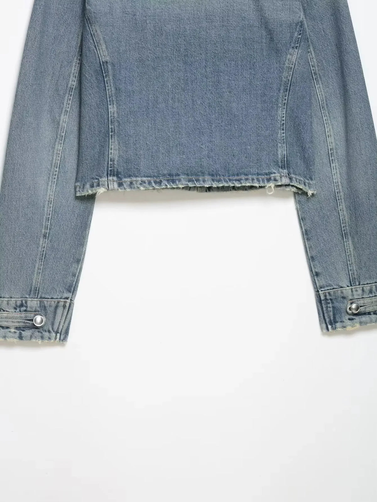 Women’s Vintage Denim Jacket – Double-Breasted Stand Collar Y2K Streetwear Coat