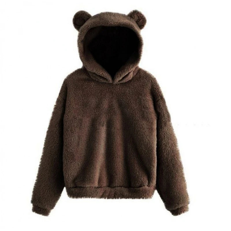 Women’s Rabbit Ear Hoodie – Cute Plush Warm Sweatshirt | Autumn & Winter