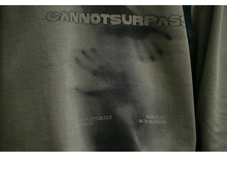 Men’s Abstract Print Sweatshirt – Japanese Streetwear Crew-Neck Pullover