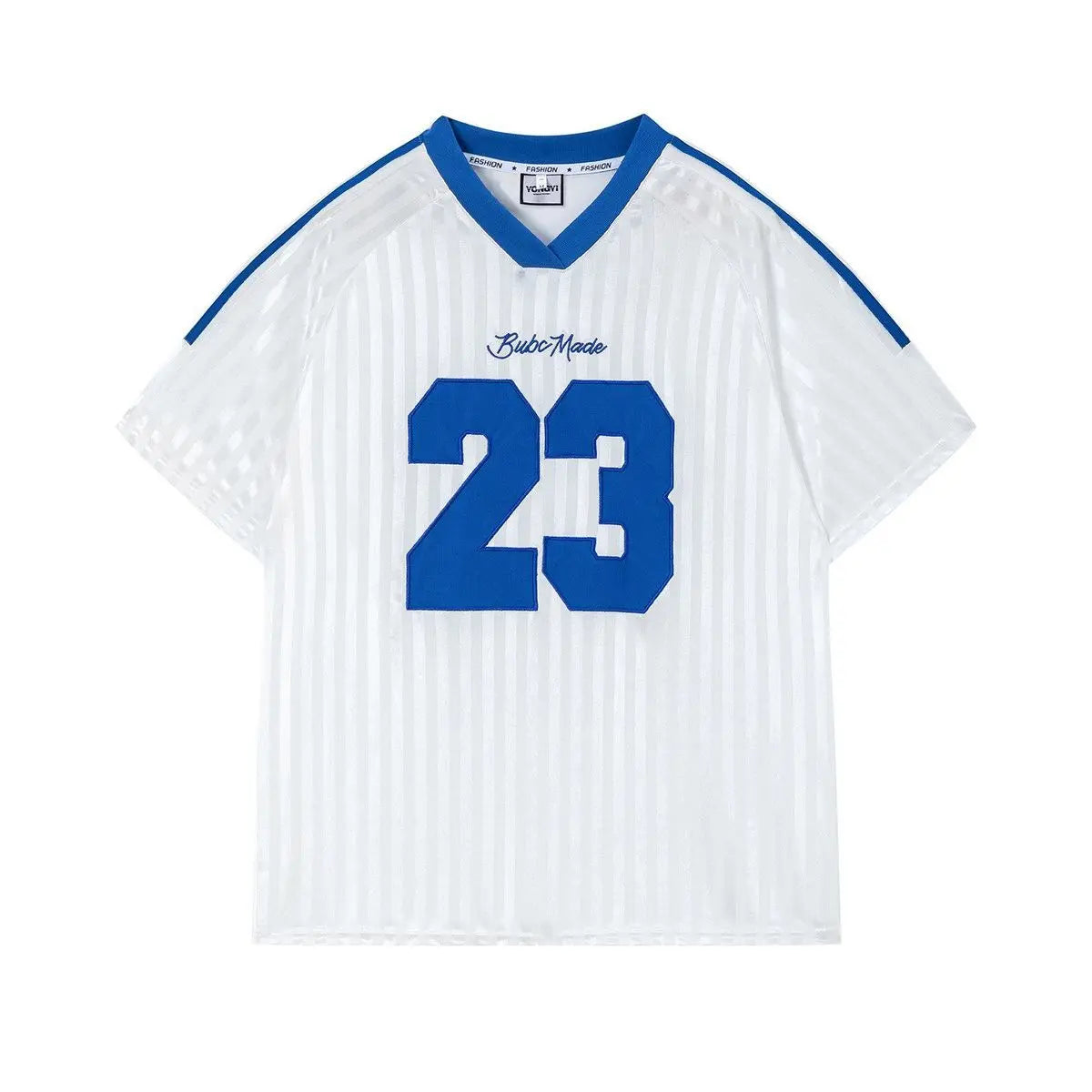 American Sports No.23 Unisex T-Shirt – V-Neck Striped Graphic Loose Fit Top