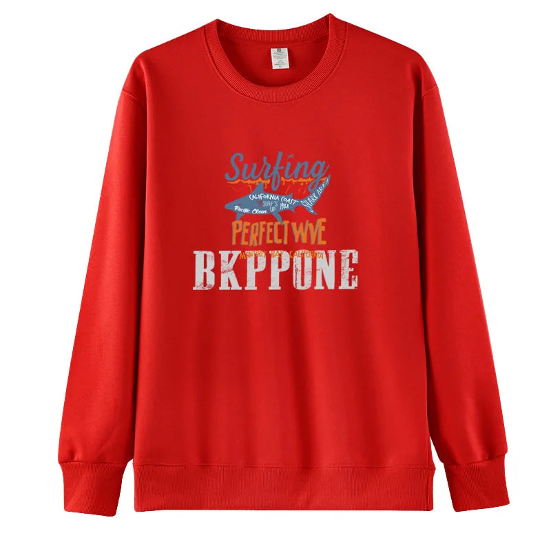 Unisex American Style Oversized Sweatshirt – Round Neck Long Sleeve Printed Pullover, Casual Streetwear Top