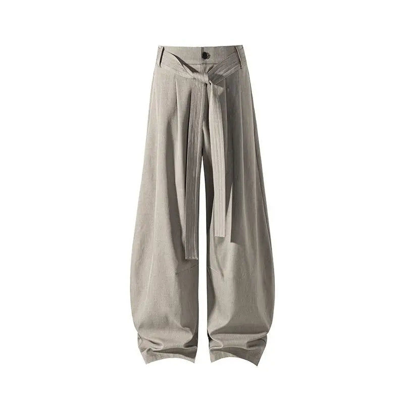 Men’s Old Money Straight-Leg Trousers – White Casual Pants | Korean-Inspired Spring 2026 Style, M–5XL