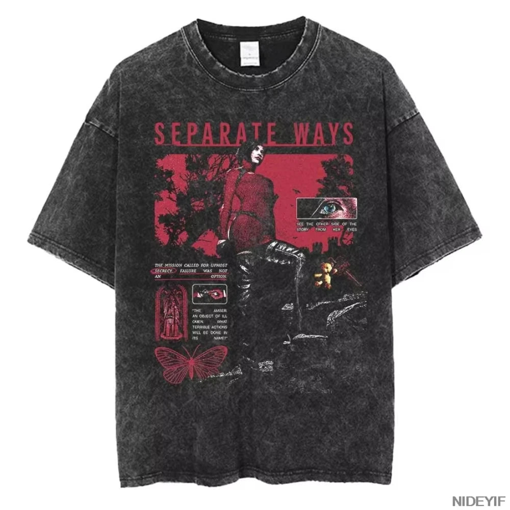 Unisex Leon Kennedy Graphic T-Shirt – Oversized Short-Sleeve Tee | Retro Biohazard-Inspired Fan Streetwear