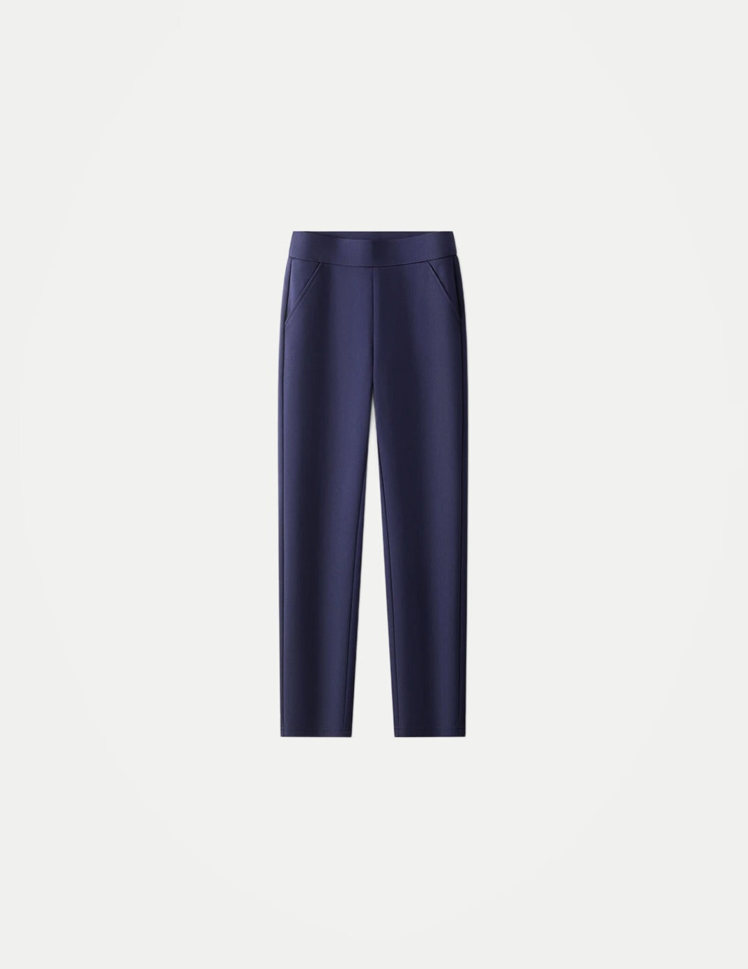 Women’s High-Waist Straight-Leg Pants – Elastic Work Trousers