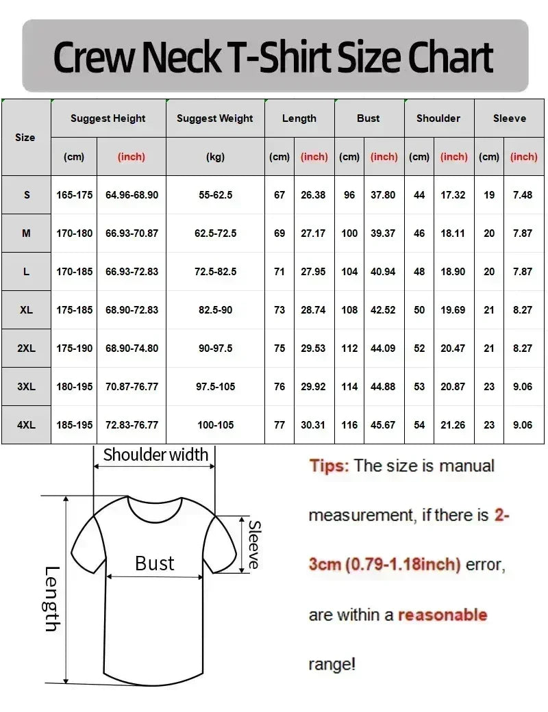 Classic Print Summer T-Shirt – Unisex Short Sleeve Casual Tee