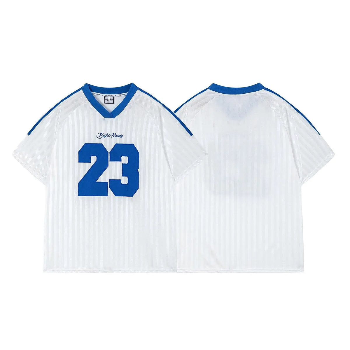 American Sports No.23 Unisex T-Shirt – V-Neck Striped Graphic Loose Fit Top