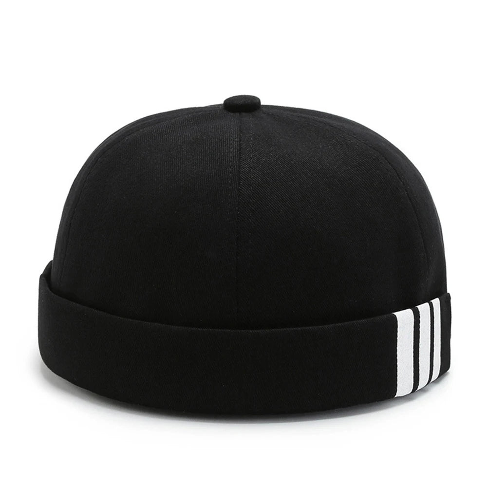 Unisex Cotton Brimless Skullcap – Retro Docker Hat, Hip Hop Streetwear Beanie for Summer & Outdoor Wear