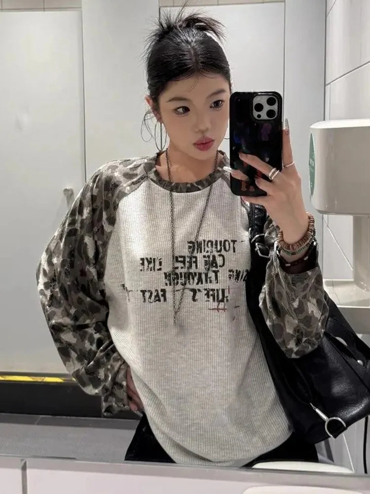 Y2K Camo Raglan T-Shirt