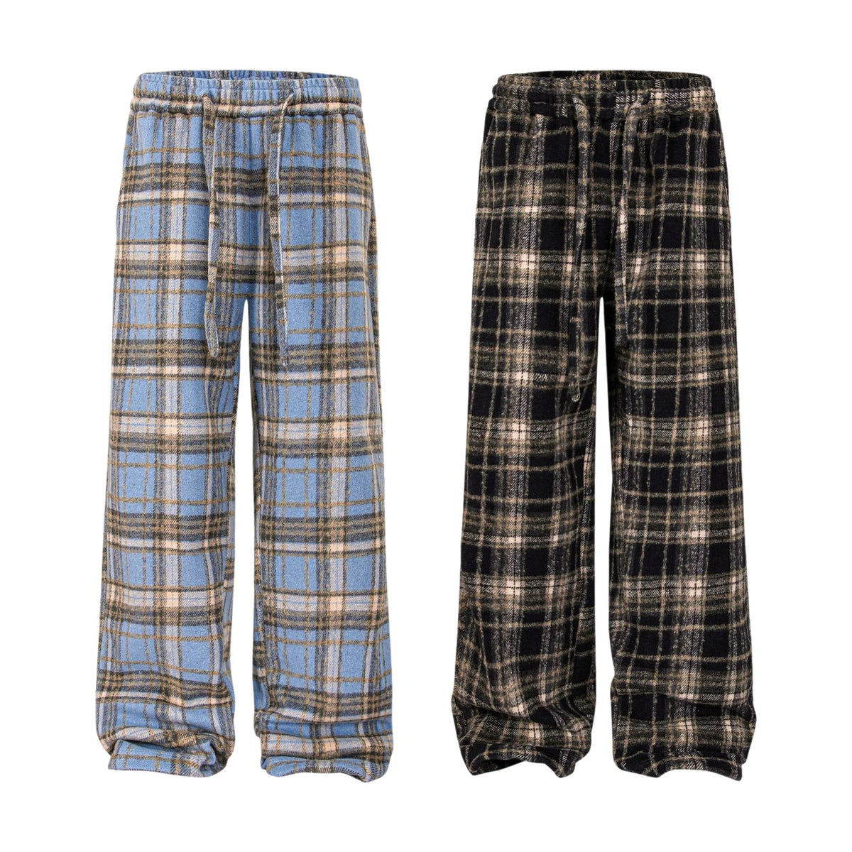 Unisex Retro Loose-Fit Cargo Pants – Classic Plaid & Stripe Design, Multi-Pocket Casual Trousers, Urban Streetwear