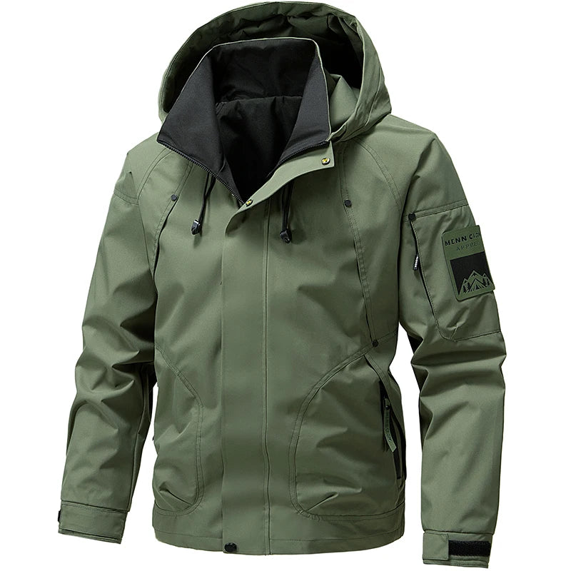 Men’s Softshell Windbreaker Jacket – Lightweight Hooded Waterproof Outdoor Coat for Hiking, Camping & Travel