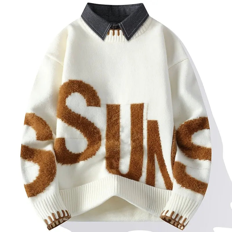 Men’s Versatile Knit Sweater – Trendy Outdoor Casual Pullover for Cycling, Travel & Leisure