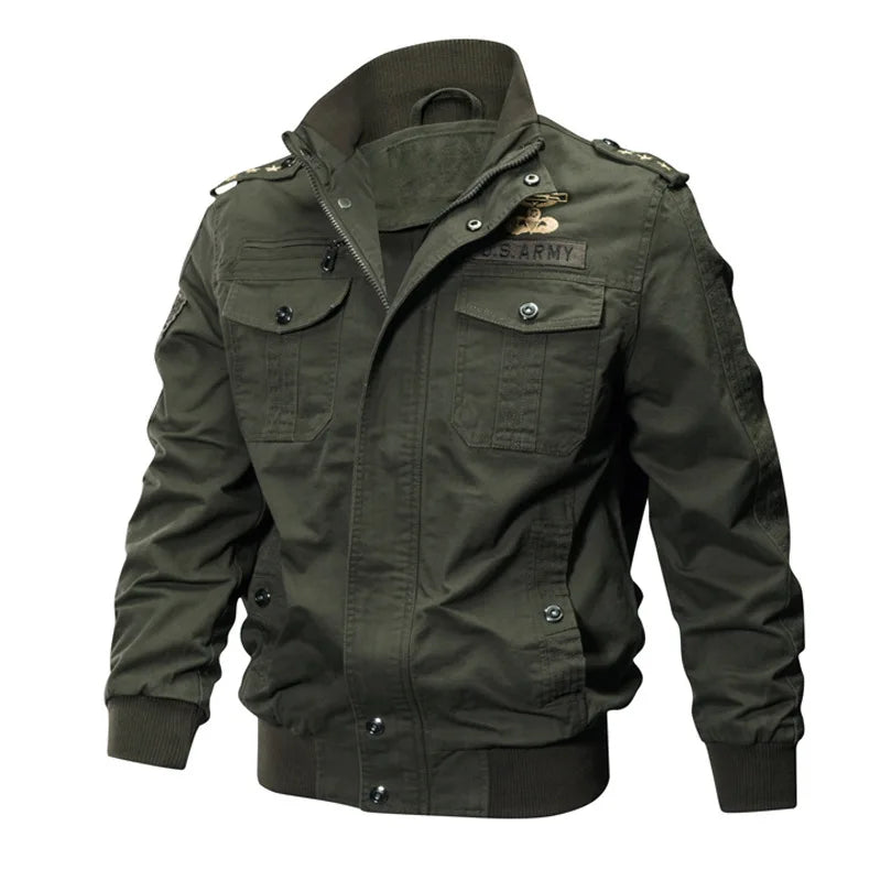 Men’s Winter Cotton Jacket – Thick Fleece-Lined Stand Collar Coat, Casual Autumn/Winter Outerwear, Sizes M–6XL