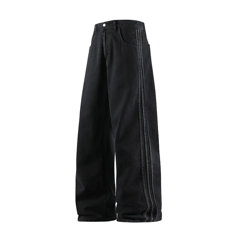 Men’s Baggy Jeans – Loose Fit Straight Leg Wide Leg High Street Casual Denim Pants