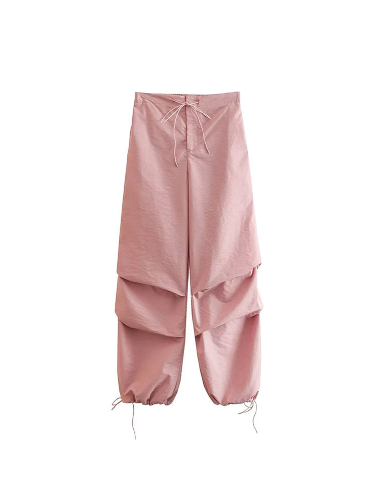 Women’s High-Waist Cargo Parachute Pants – Chic Jogger Trousers