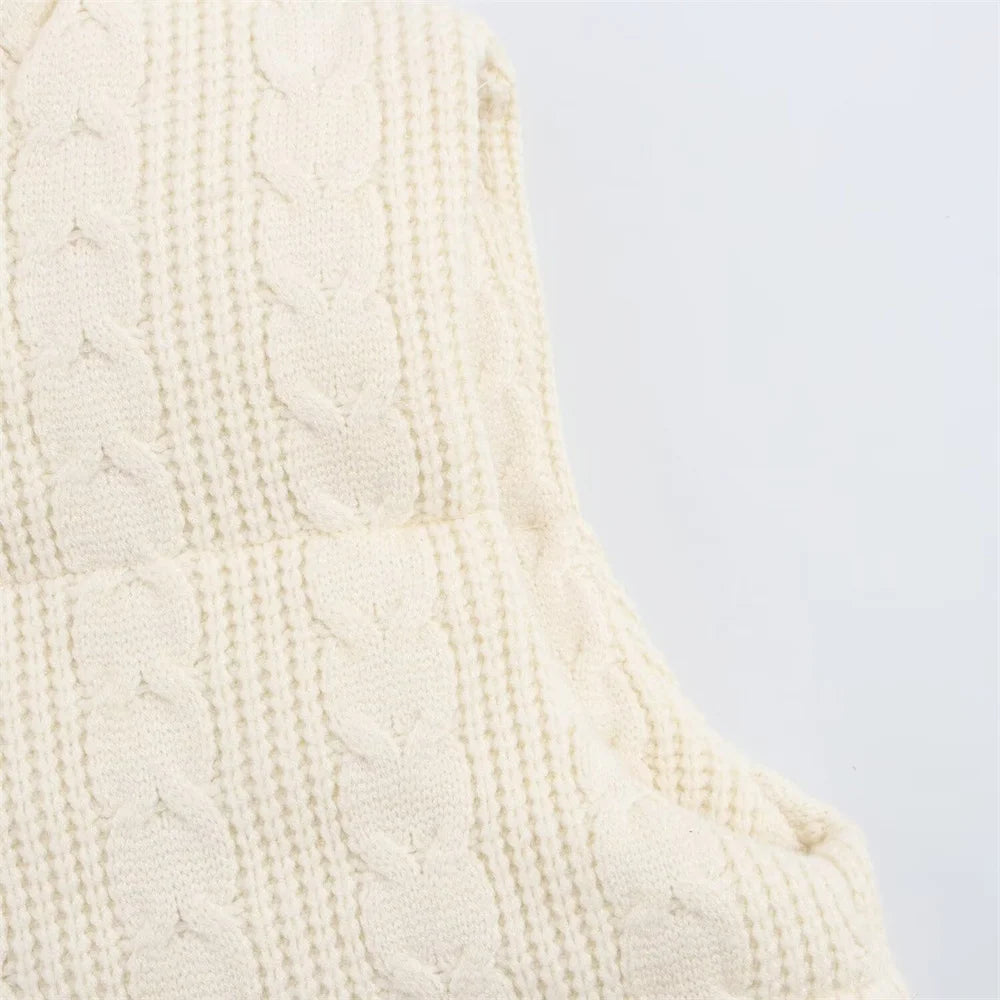 Y2K High-Quality Zipper Puffer Knitted Vest