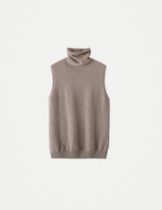 Women’s Merino Wool Turtleneck Knit Vest – Sleeveless Sweater