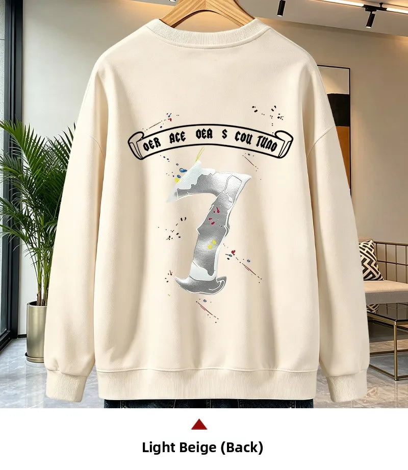 Men’s Casual Cotton Sweatshirt – Loose Fit Crew Neck Pullover | American Campus Style