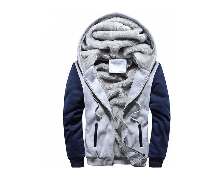 Men’s Winter Fleece Hoodie Jacket – Thick Warm Zipper Coat