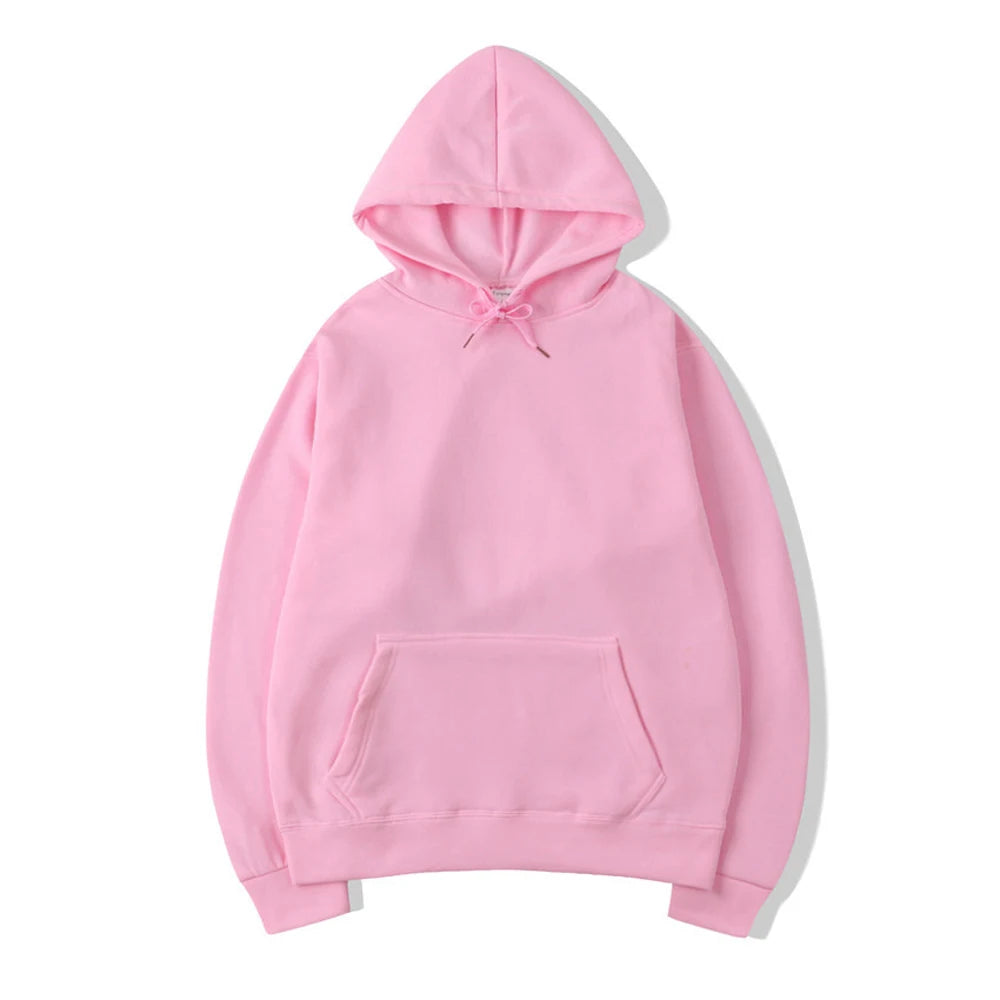Unisex Oversize Solid Color Hoodie – Casual Pullover Sweatshirt for Spring & Autumn